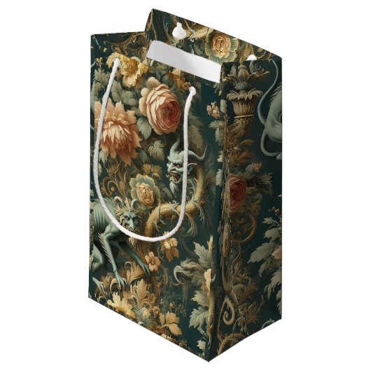 Monkey Minion Mischief - Gotisches Barock Kleine Geschenktüte (Vorderseite Schrägansicht)