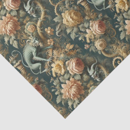 Monkey Minion Mischief - Gotisches Barock Seidenpapier (Detail)