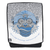 Monkey mit Zitat Rucksack (Vorderseite)