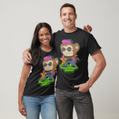 Monkey Musician Gitarre T-Shirt (Unisex)