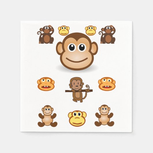 Monkey Napkin Serviette (Vorderseite)