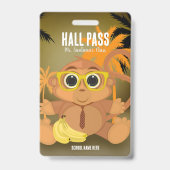 Monkey Nerd Hall Pass Abzeichen Ausweis (Rückseite)