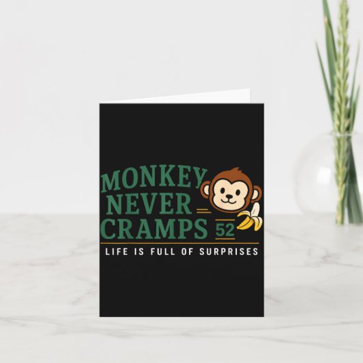 Monkey Never Cramps 52 Lustiger Banana Potium Humo Karte (Vorderseite)