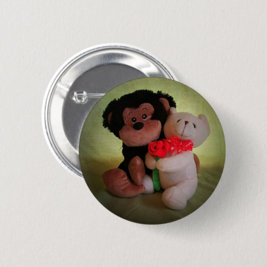 Monkey nicht mit meinem Teddybären Button (Vorne & Hinten)