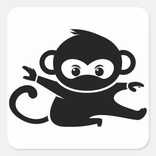 Monkey Ninja Quadratischer Aufkleber (Vorderseite)