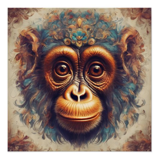 Monkey no 1 Glossy Poster (Vorderseite)