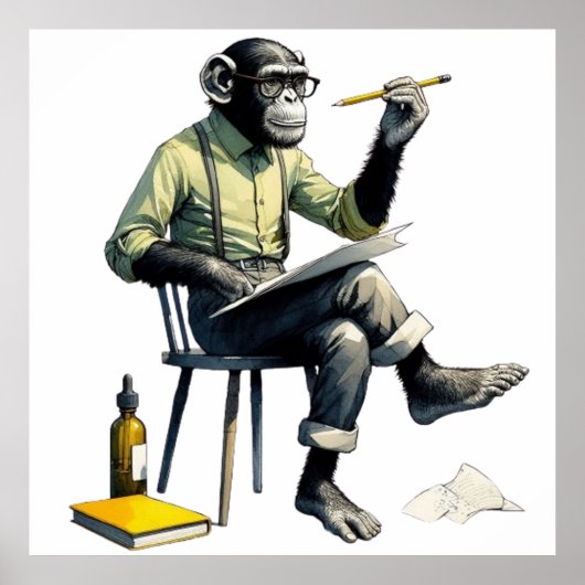 Monkey Paiter Tragen einer Sonnenbrille Poster (Vorne)