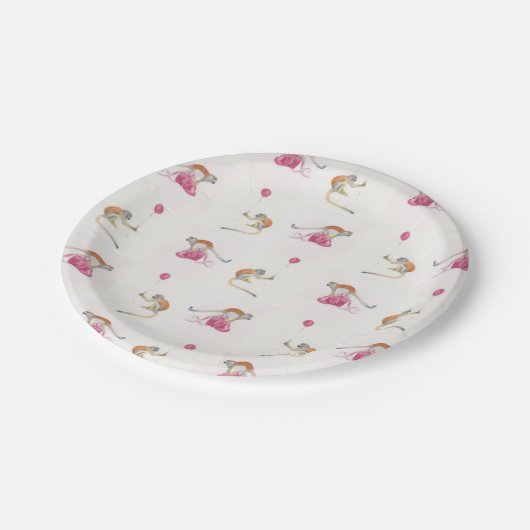 Monkey Party Birthday Paper plates Papieren Bordje Pappteller (Schrägansicht)