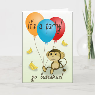 Monkey Party Invitation - Kids Einladung