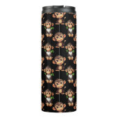 Monkey Pattern Design Black Thermosbecher (Rückseite)