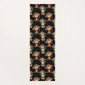 Monkey Pattern Design Black  Yogamatte (Rückseite)