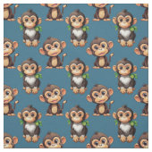 Monkey Pattern Design Blue  Stoff (Muster)