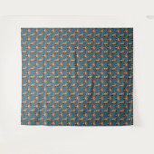 Monkey Pattern Design Blue  Wandteppich (Vorderseite (Horizontal))