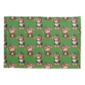 Monkey Pattern Design Green  Kissenbezug (Rückseite)