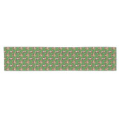 Monkey Pattern Design Green  Kurzer Tischläufer (Horizontal)