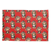 Monkey Pattern Design Red Kissenbezug (Rückseite)
