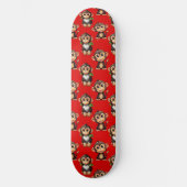 Monkey Pattern Design Red Skateboard (Vorderseite)