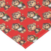 Monkey Pattern Design Red Tischdecke (Schrägansicht)
