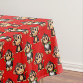 Monkey Pattern Design Red Tischdecke (Beispiel)