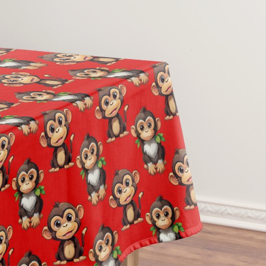 Monkey Pattern Design Red Tischdecke (Beispiel)