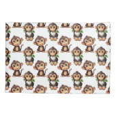 Monkey Pattern Design White  Kissenbezug (Rückseite)