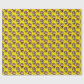 Monkey Pattern Design Yellow  Geschenkpapier (Flach)