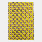 Monkey Pattern Design Yellow  Geschirrtuch (Vertikal)