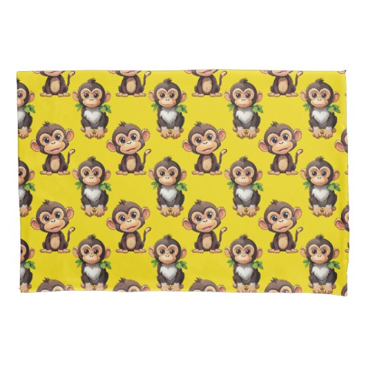 Monkey Pattern Design Yellow  Kissenbezug (Vorderseite)
