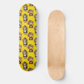 Monkey Pattern Design Yellow  Skateboard (Vorderseite)