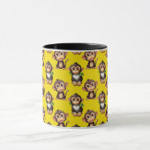 Monkey Pattern Design Yellow  Tasse (Zentrum)