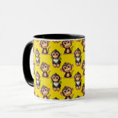 Monkey Pattern Design Yellow  Tasse (Vorderseite Links)