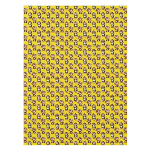 Monkey Pattern Design Yellow  Tischdecke (Vorderseite)