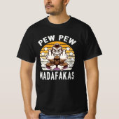 Monkey Pew Pew Madafakas Cooles Zitat i T-Shirt (Vorderseite)