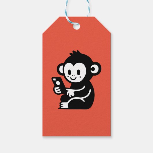 Monkey Phone Geschenkanhänger (Vorderseite)