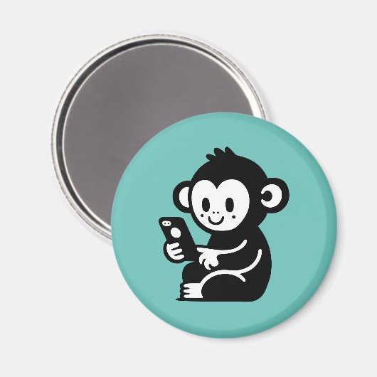 Monkey Phone Magnet (Vorderseite/Rückseite)