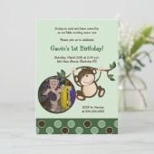 MONKEY PLAY *FOTO* Geburtstag Einladung 12x18 (Stehend Vorderseite)