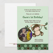 MONKEY PLAY *FOTO* Geburtstag Einladung 12x18 (Vorne/Hinten)