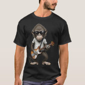 Monkey Playing Electric Guitar Animal Monkey Gui T-Shirt (Vorderseite)