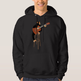 Monkey Playing Gitarre Funny Rock Lover Pun Unisex Hoodie