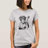 Monkey Playing Gitarre Musiker Funny Spaß T-Shirt (Vorderseite)