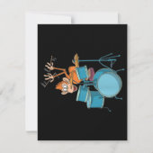 Monkey Plays Drums T - Shirt Geschenke Dankeskarte (Vorderseite)