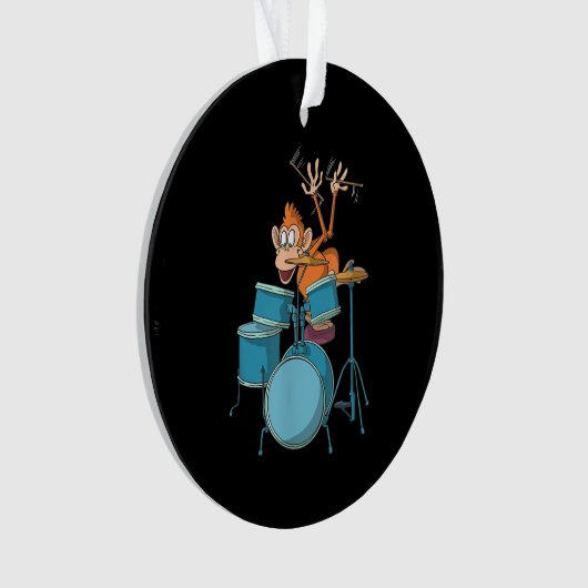 Monkey Plays Drums T - Shirt Geschenke Ornament (Vorderseite)