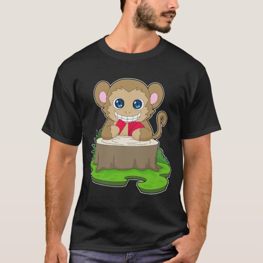Monkey Poker Poker cards Card game T-Shirt (Vorderseite)