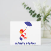 Monkey Poppins Postkarte (Stehend Vorderseite)