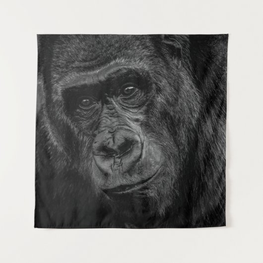 MONKEY PORTRAIT AUF BW WANDTEPPICH (Vorderseite)