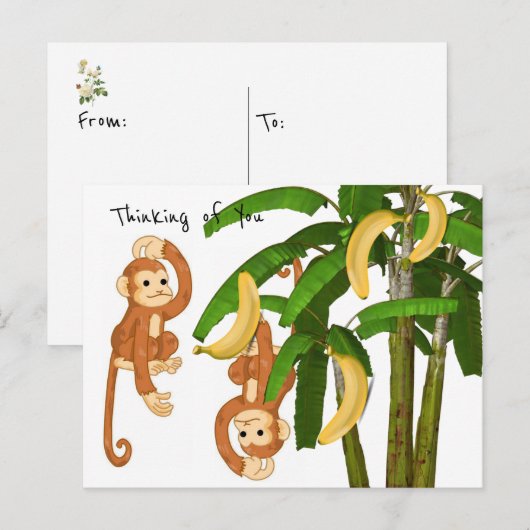 Monkey-Postkarte Postkarte (Vorne/Hinten)