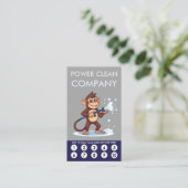 Monkey Power Clean Loyalty Punch Card Treuekarte (Stehend Vorderseite)