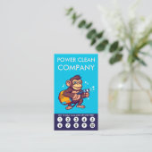 Monkey Power Clean Loyalty Punch Card Treuekarte (Stehend Vorderseite)