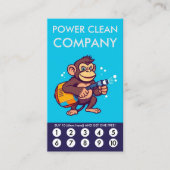 Monkey Power Clean Loyalty Punch Card Treuekarte (Vorderseite)