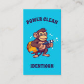 Monkey Power Clean with QR code Visitenkarte (Vorderseite)